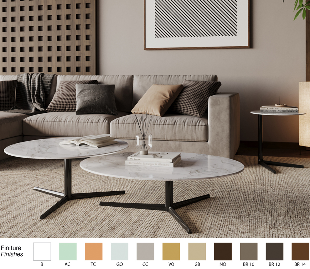 Collezione HEOS: base a razze per elementi d’arredo